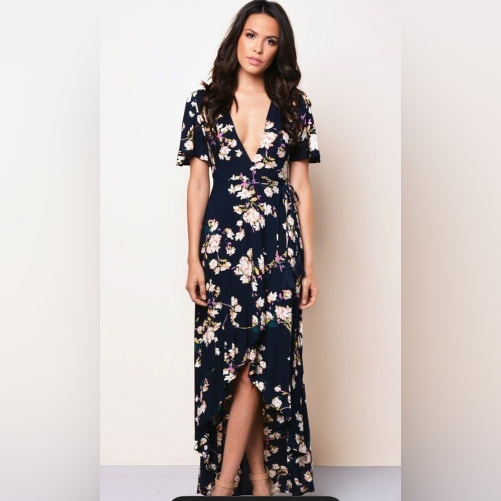 COTTON CANDY FLORAL PRINT DRESS SIZE L GREAT CONDITION